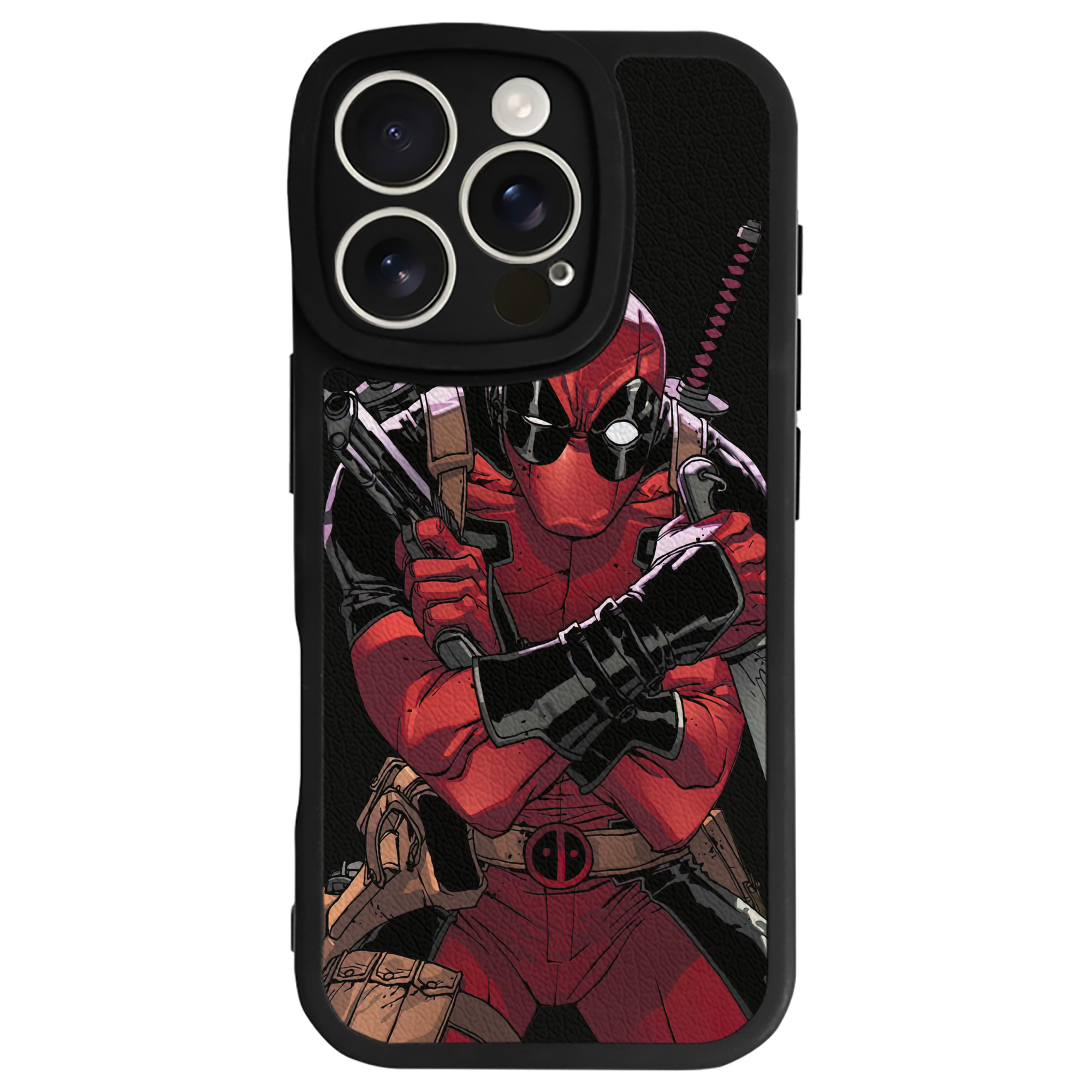 （画像用） Deadpool デッドプール 【iPhone 16シリーズ対応】シリコンスマホケース（レザー調） 材質：シリコン